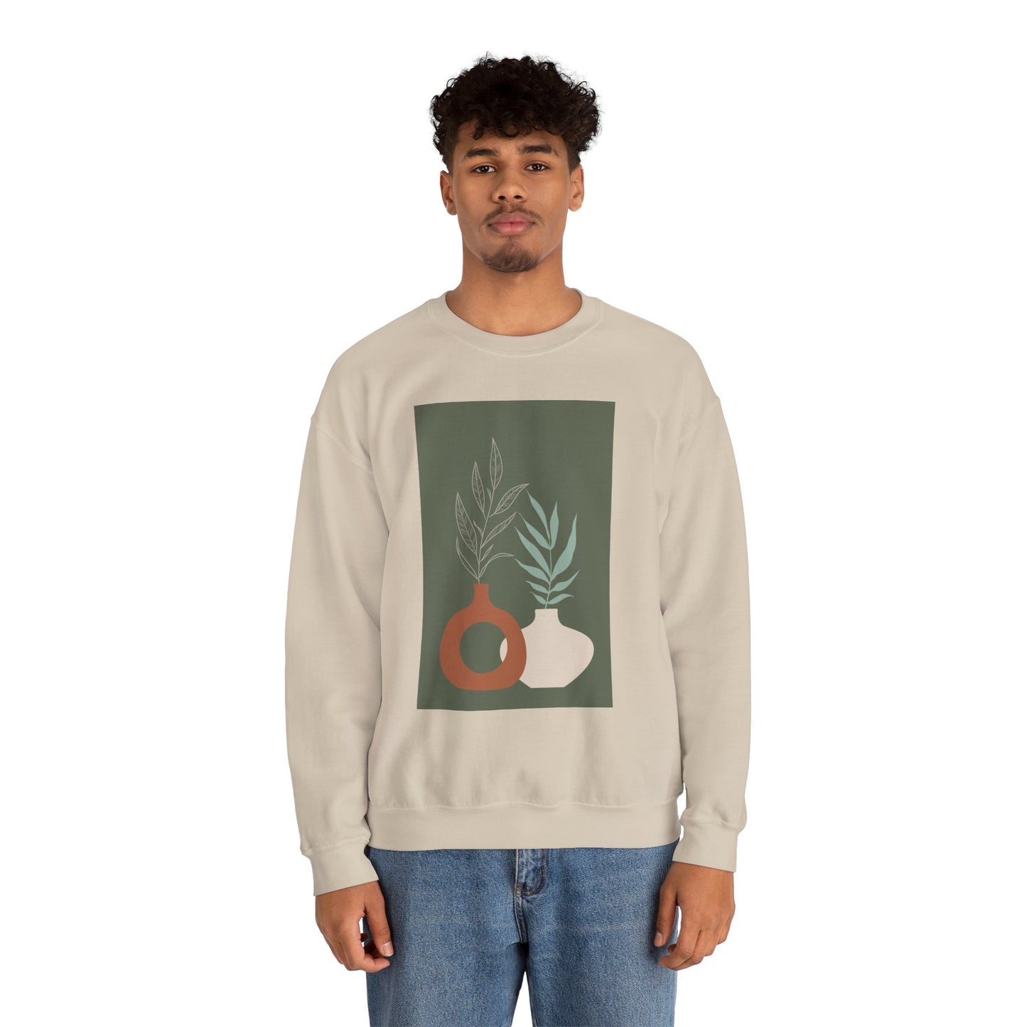 Botanical Minimalist Crewneck Sweatshirt, Cozy Unisex Pullover, Nature-Inspired Gift, Fall Fashion, Comfortable Layering Piece