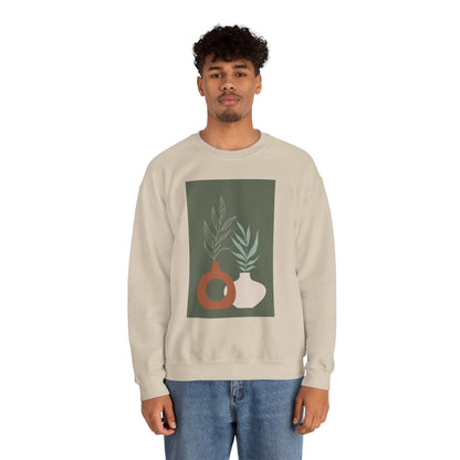 Botanical Minimalist Crewneck Sweatshirt, Cozy Unisex Pullover, Nature-Inspired Gift, Fall Fashion, Comfortable Layering Piece