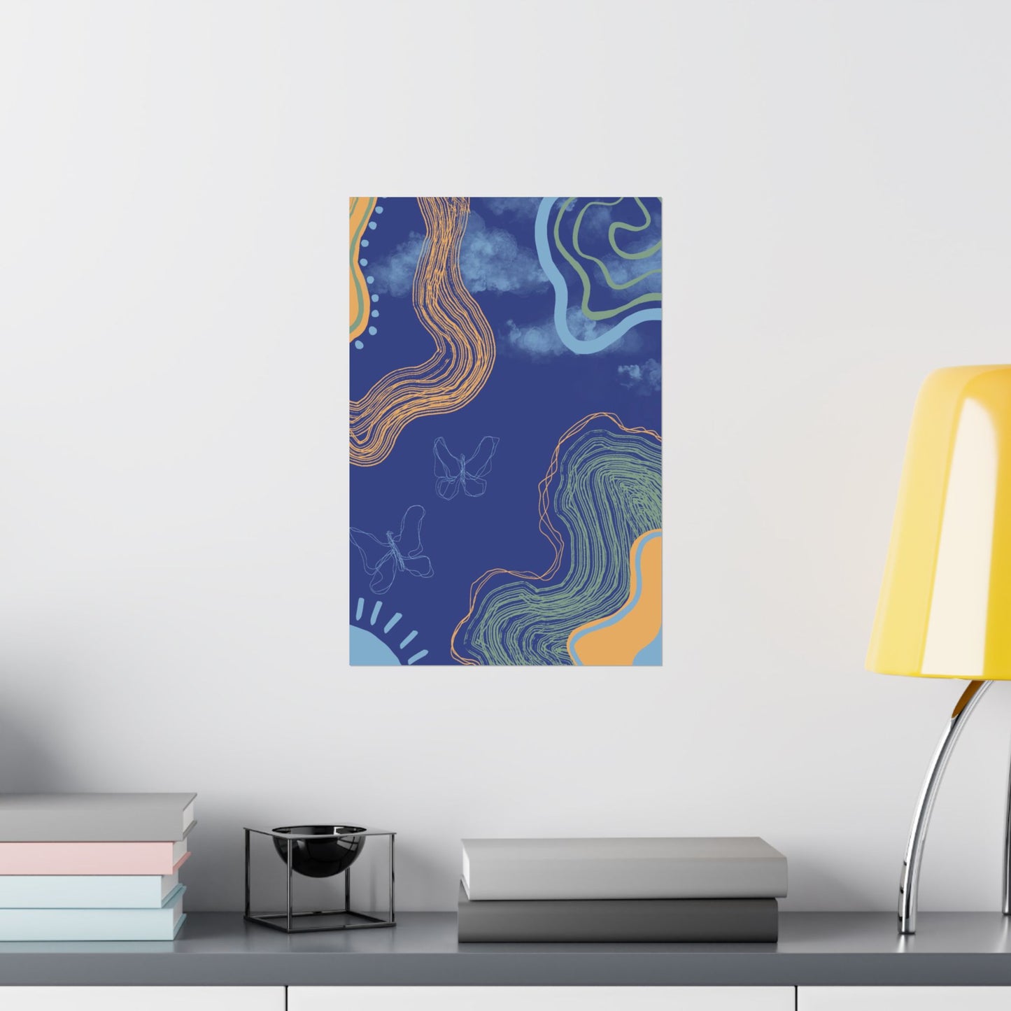 Artistic Butterfly Wall Poster, Abstract Home Decor, Bohemian Wall Art, Unique Gift, Colorful Room Accent, Modern Aesthetic Print