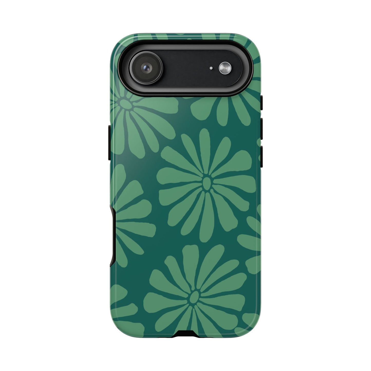 Stylish iPhone Case, Floral Phone Cover, Tough Phone Cases, Green Daisy Design, Unique Gift for Her, Spring Accessories