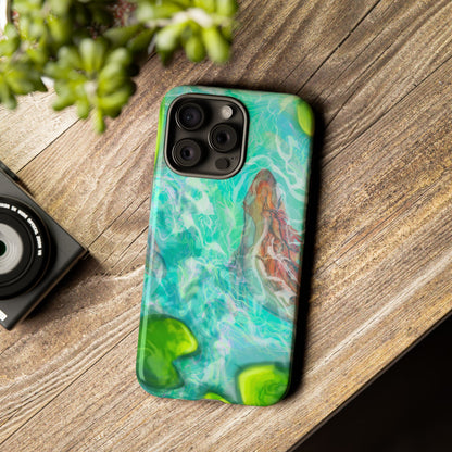 Watercolor Phone Case, Nature Lover Gift, Tough Phone Cover, Phone Accessory, Unique Design for Spring/Summer, Lily Pad, Fish Pond