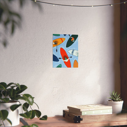 Kayaking Adventure Poster, Water Sports Wall Art, Nautical Home Decor, Gift for Him/Her, Summer Vibes
