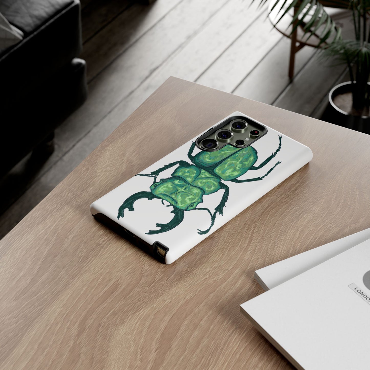 Green Beetle Phone Case - Tough Cases, Insect Lover Gift, Nature Lover Accessory, Unique Phone Cover, Eco-Friendly Design
