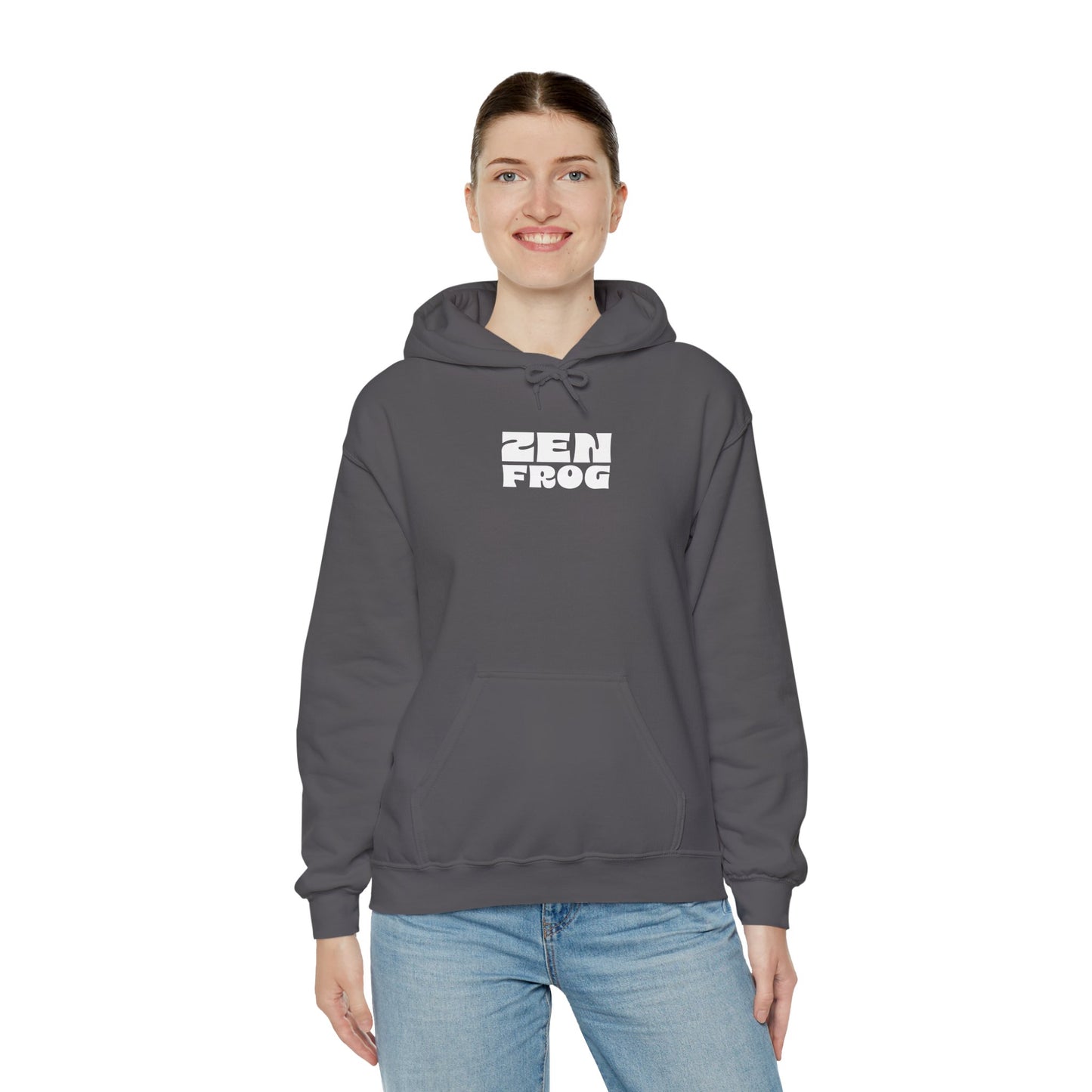Zen Frog Octopus Unisex Heavy Blend Hooded Sweatshirt, Cozy Graphic Hoodie, Gift for Ocean Lovers, Unique Casual Wear, Relaxed Style