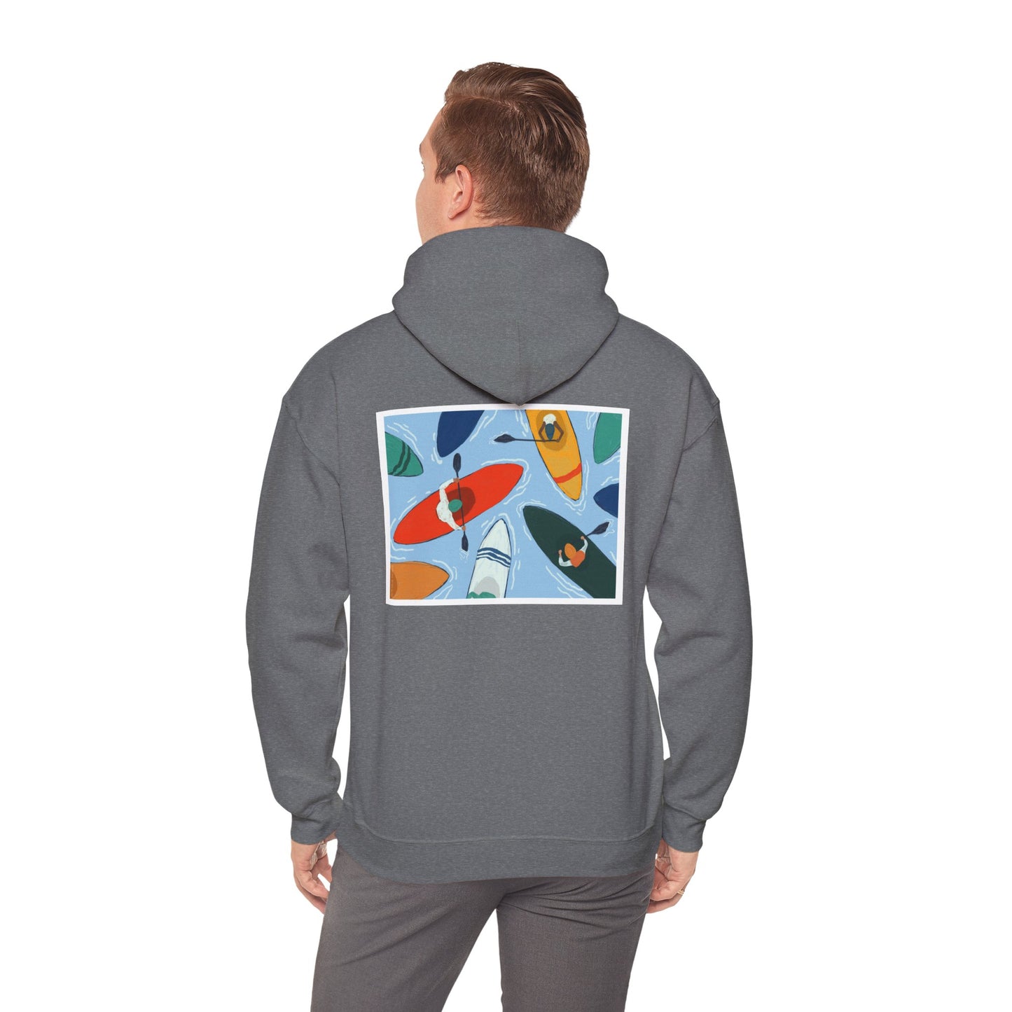 Serene Adventure Hoodie with Lotus Design, Eco-Friendly Sweatshirt for Outdoors, Yoga, Surfing, Beach Days, Mindfulness, Gift for Her, Gift for Him, Kayak Sweatshirt, Outdoor Designs