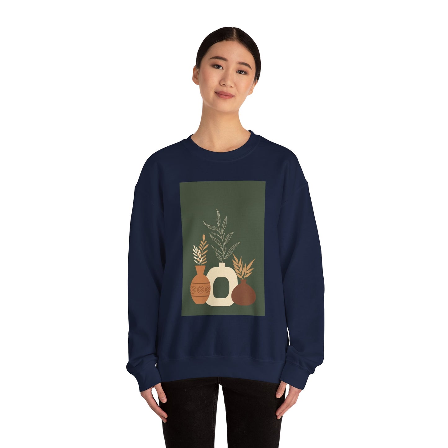 Fall-Inspired Botanical Crewneck Sweatshirt, Cozy Sweatshirt for Women, Warm Unisex Sweater, Autumn Gift,  Plant Lover Apparel