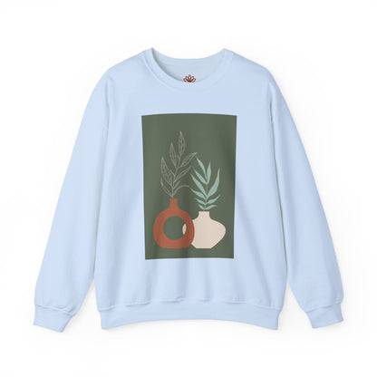 Botanical Minimalist Crewneck Sweatshirt, Cozy Unisex Pullover, Nature-Inspired Gift, Fall Fashion, Comfortable Layering Piece