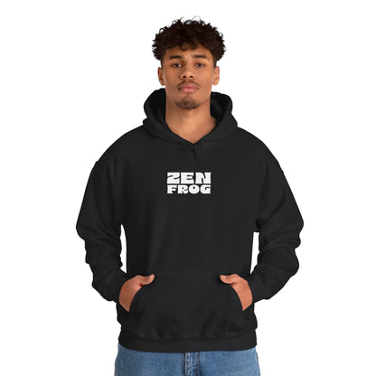 Zen Frog Octopus Unisex Heavy Blend Hooded Sweatshirt, Cozy Graphic Hoodie, Gift for Ocean Lovers, Unique Casual Wear, Relaxed Style