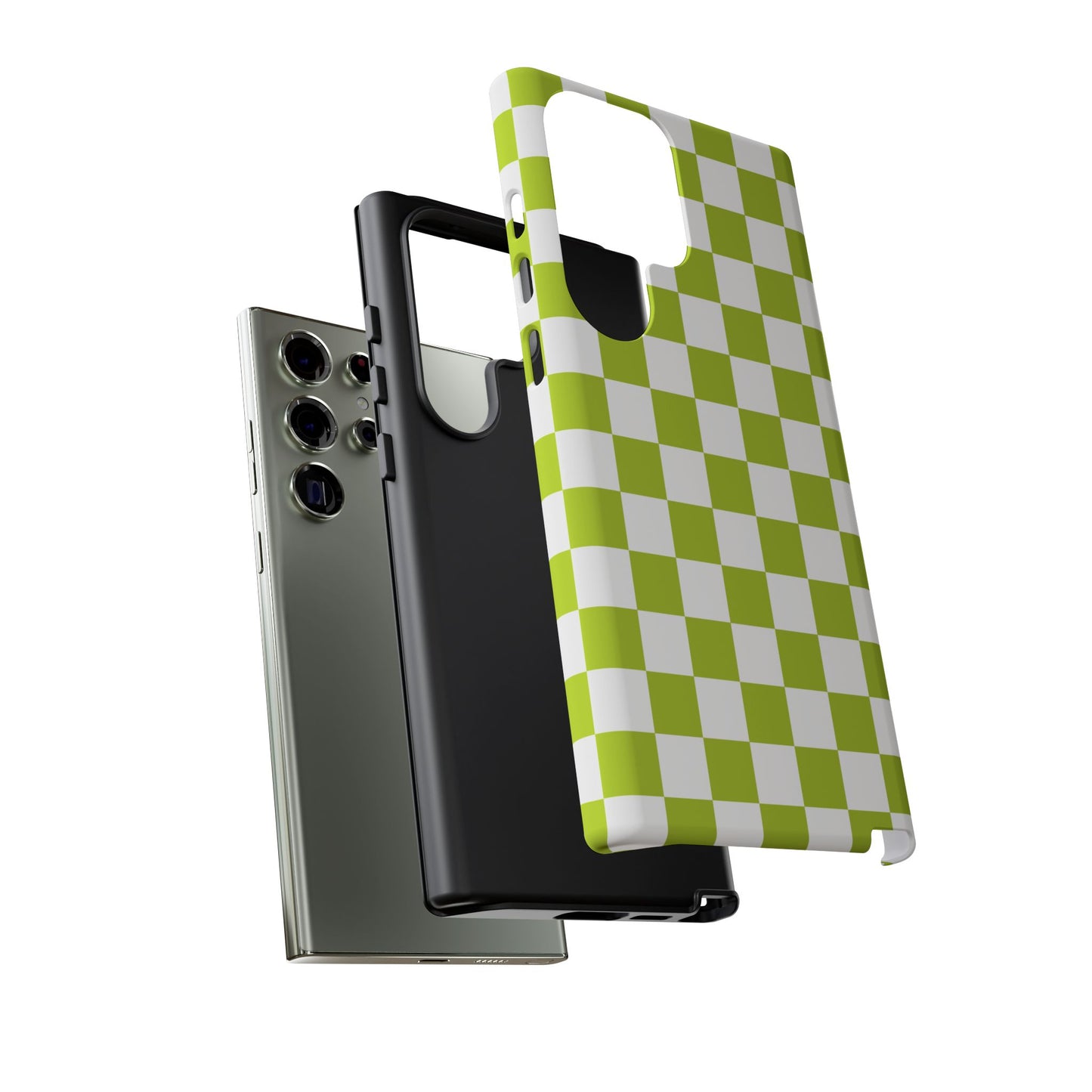 Lively Checker Pattern Phone Case | Tough Cases, Green Checkered Design, Unique Cell Phone Cover, Trendy Accessory, Gift Idea