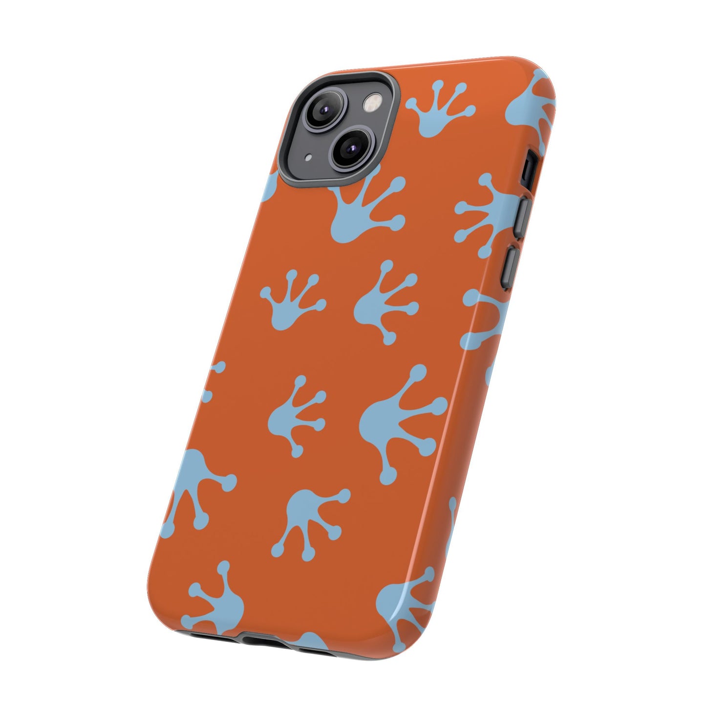 Frog Print Phone Case - Tough Cases, Orange Frog Design, Unique Gift, Fun Accessories, Vibrant Phone Cases, Cool Cases