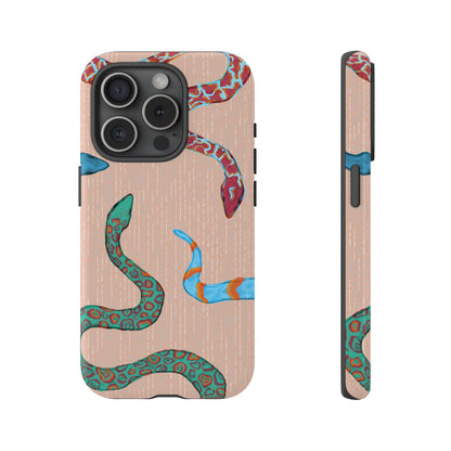Colorful Snake Phone Case, Tough Phone Case, Unique Phone Cover, Animal Print Case, Gifts for Her, Trendy Accessories