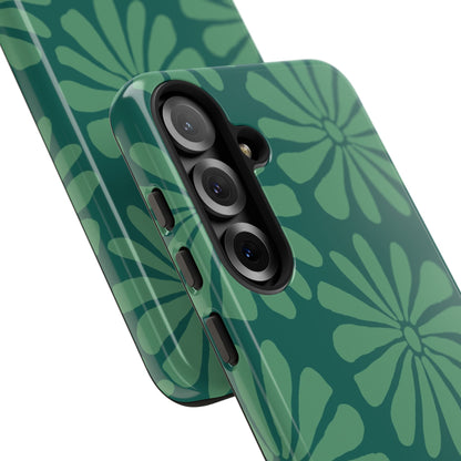 Stylish iPhone Case, Floral Phone Cover, Tough Phone Cases, Green Daisy Design, Unique Gift for Her, Spring Accessories