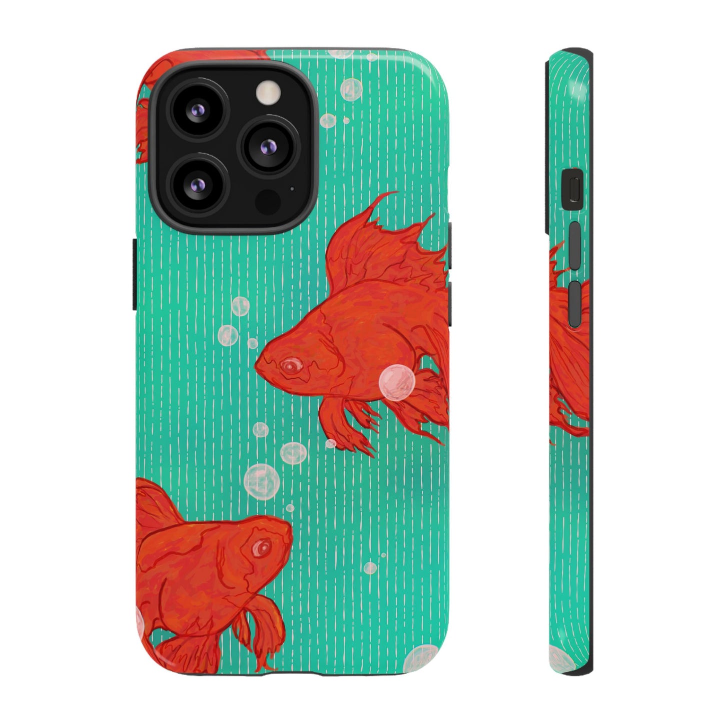 Vibrant Goldfish Phone Case, Colorful iPhone Cover, Ocean Vibe Accessory, Unique Gift for Fish Lovers, Cute Phone Cases