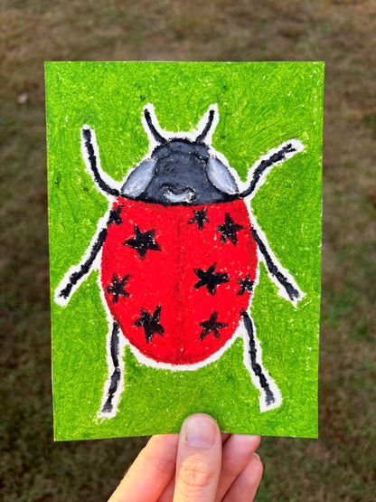 “Tiny Wanderer” — Original 5x7 Oil Pastel Artwork