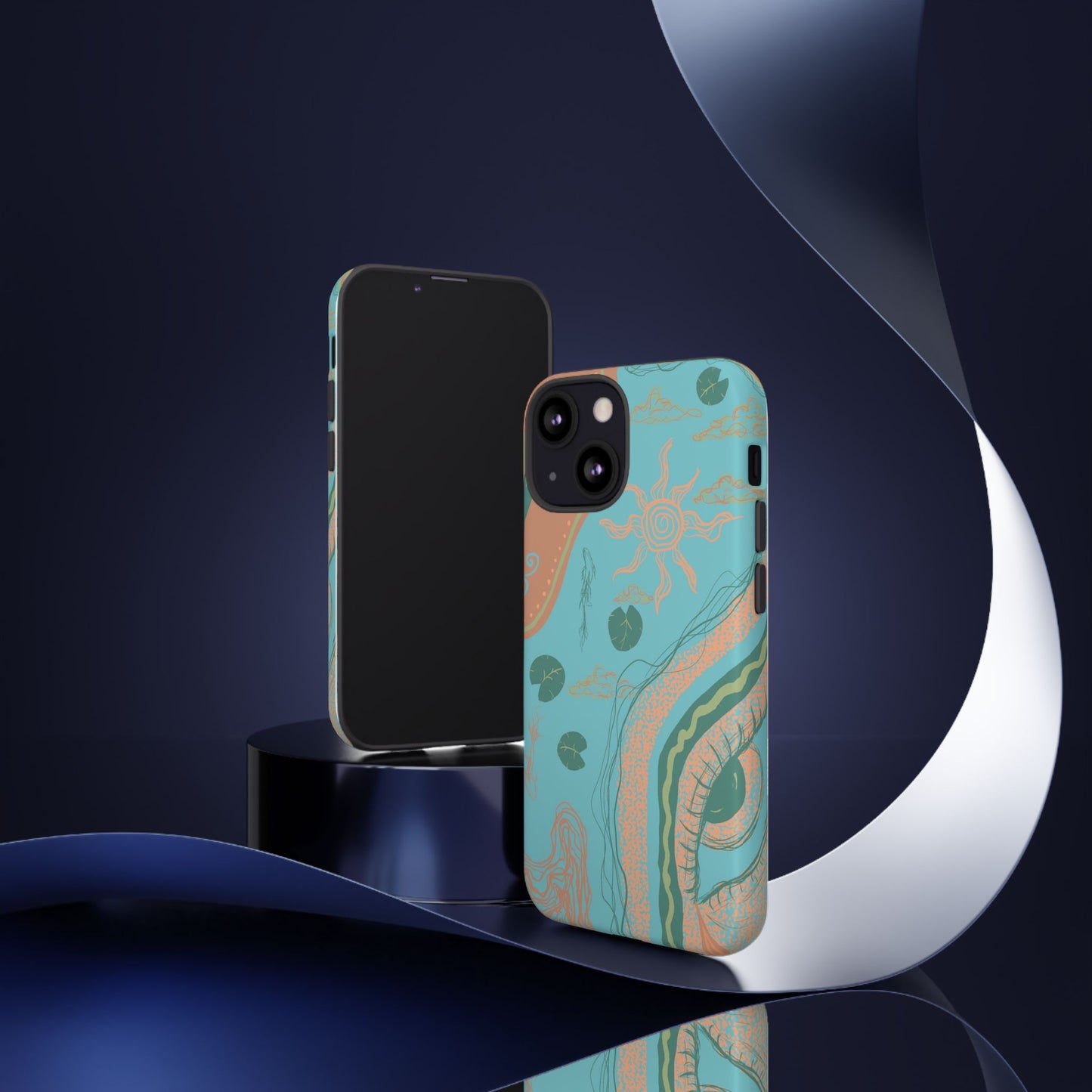 Whimsical Phone Case with Artistic Ocean Design, Floral Phone Cover, Unique Gift for Nature Lovers, Eco-Friendly Cell Accessories, [...]