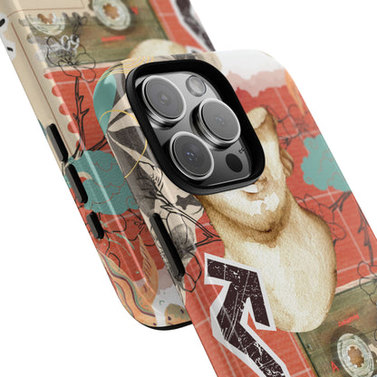 Artistic iPhone Case, Tough Cases with Vintage Design, Unique Phone Cover, Gift for Art Lovers, Protective Case for All Occasions, Vintage Collage Art