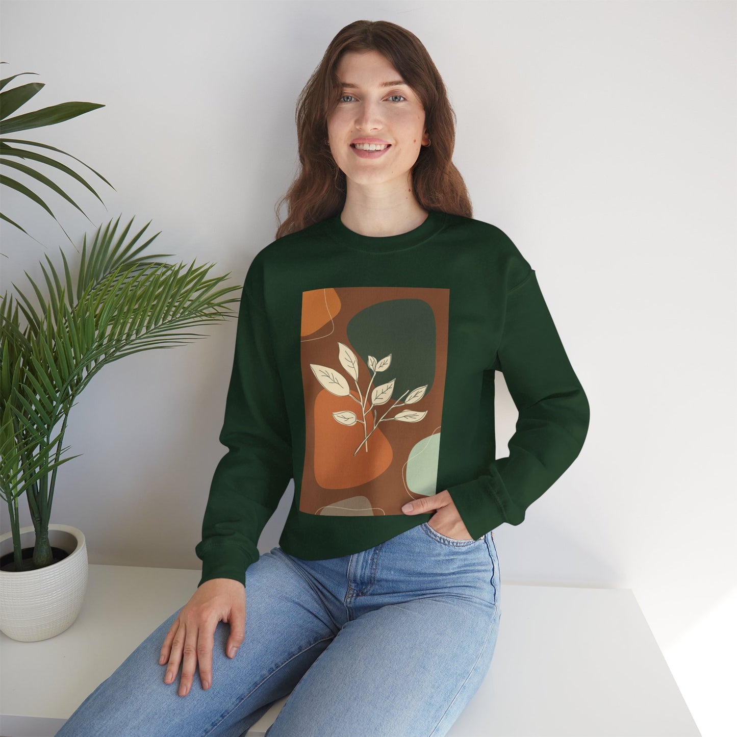 Botanical Print Crewneck Sweatshirt | Cozy Unisex Sweatshirt, Fall Fashion, Casual Wear, Gift for Her, Botanical Art
