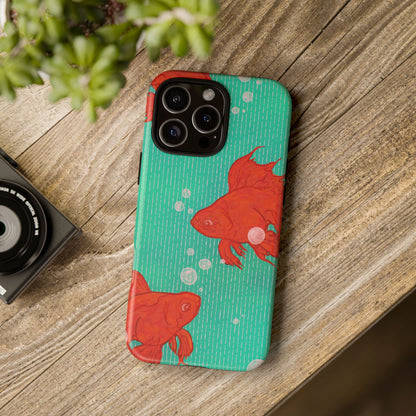 Vibrant Goldfish Phone Case, Colorful iPhone Cover, Ocean Vibe Accessory, Unique Gift for Fish Lovers, Cute Phone Cases