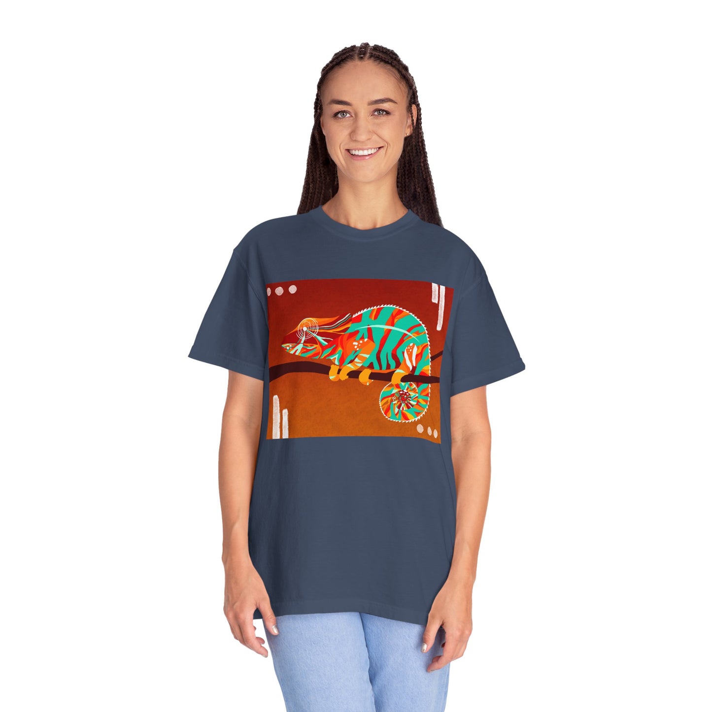 Vibrant Chameleon T-Shirt | Eco-friendly Fashion Tee, Unisex Graphic Tee, Animal Lover Shirt, Gift for Nature Enthusiasts
