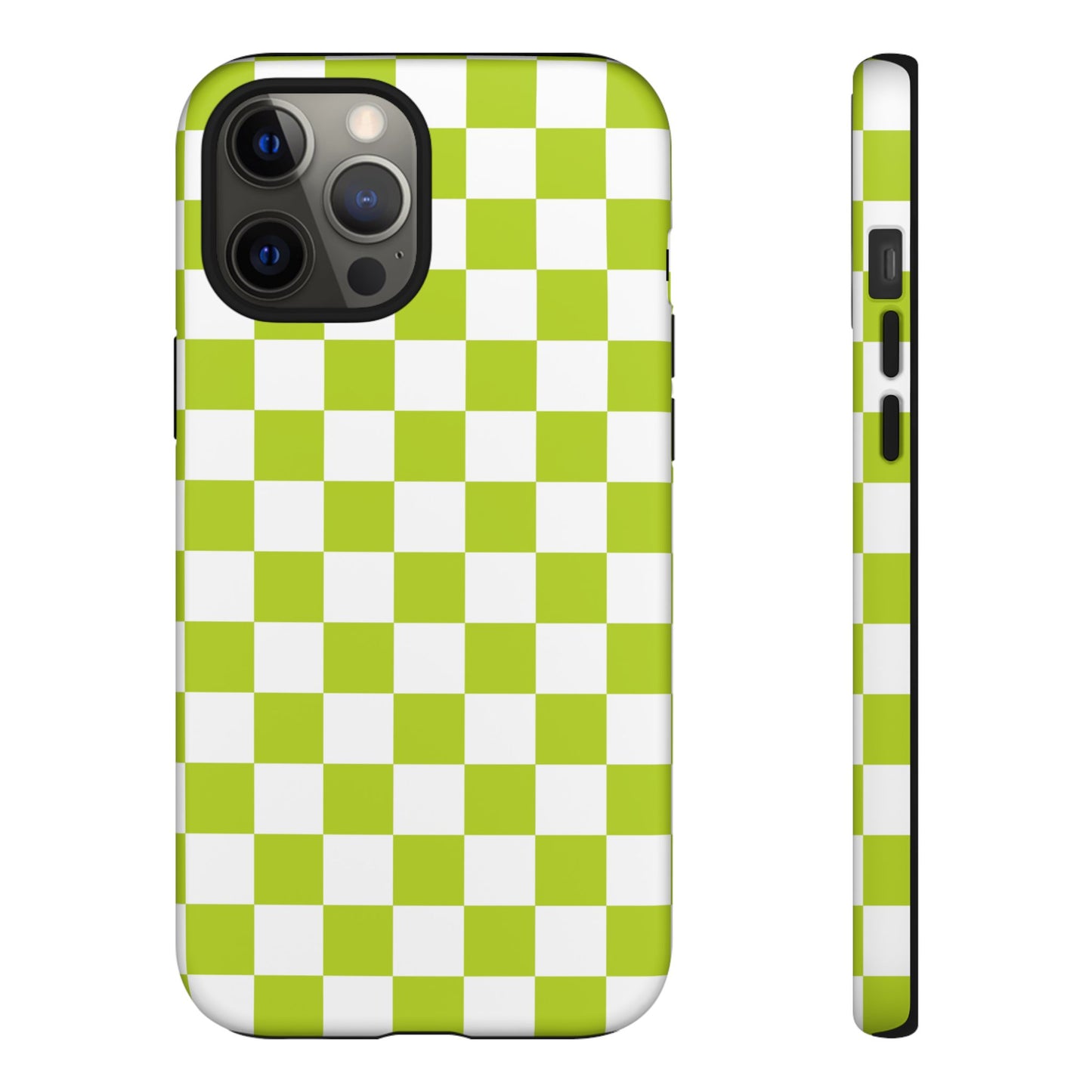 Lively Checker Pattern Phone Case | Tough Cases, Green Checkered Design, Unique Cell Phone Cover, Trendy Accessory, Gift Idea