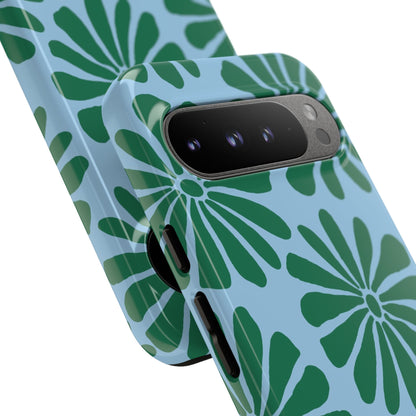 Stylish iPhone Case, Floral Phone Cover, Tough Phone Cases, Green Daisy Design, Unique Gift for Her, Spring Accessories