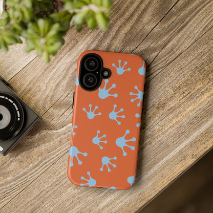 Frog Print Phone Case - Tough Cases, Orange Frog Design, Unique Gift, Fun Accessories, Vibrant Phone Cases, Cool Cases