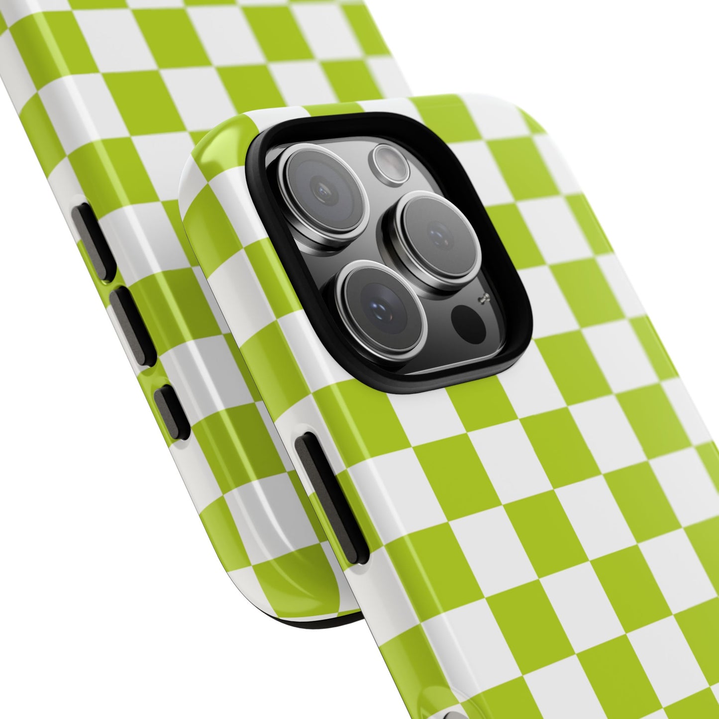 Lively Checker Pattern Phone Case | Tough Cases, Green Checkered Design, Unique Cell Phone Cover, Trendy Accessory, Gift Idea