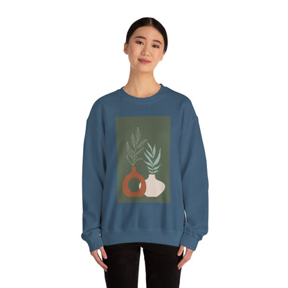 Botanical Minimalist Crewneck Sweatshirt, Cozy Unisex Pullover, Nature-Inspired Gift, Fall Fashion, Comfortable Layering Piece