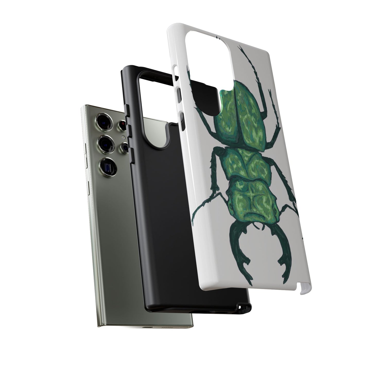 Green Beetle Phone Case - Tough Cases, Insect Lover Gift, Nature Lover Accessory, Unique Phone Cover, Eco-Friendly Design