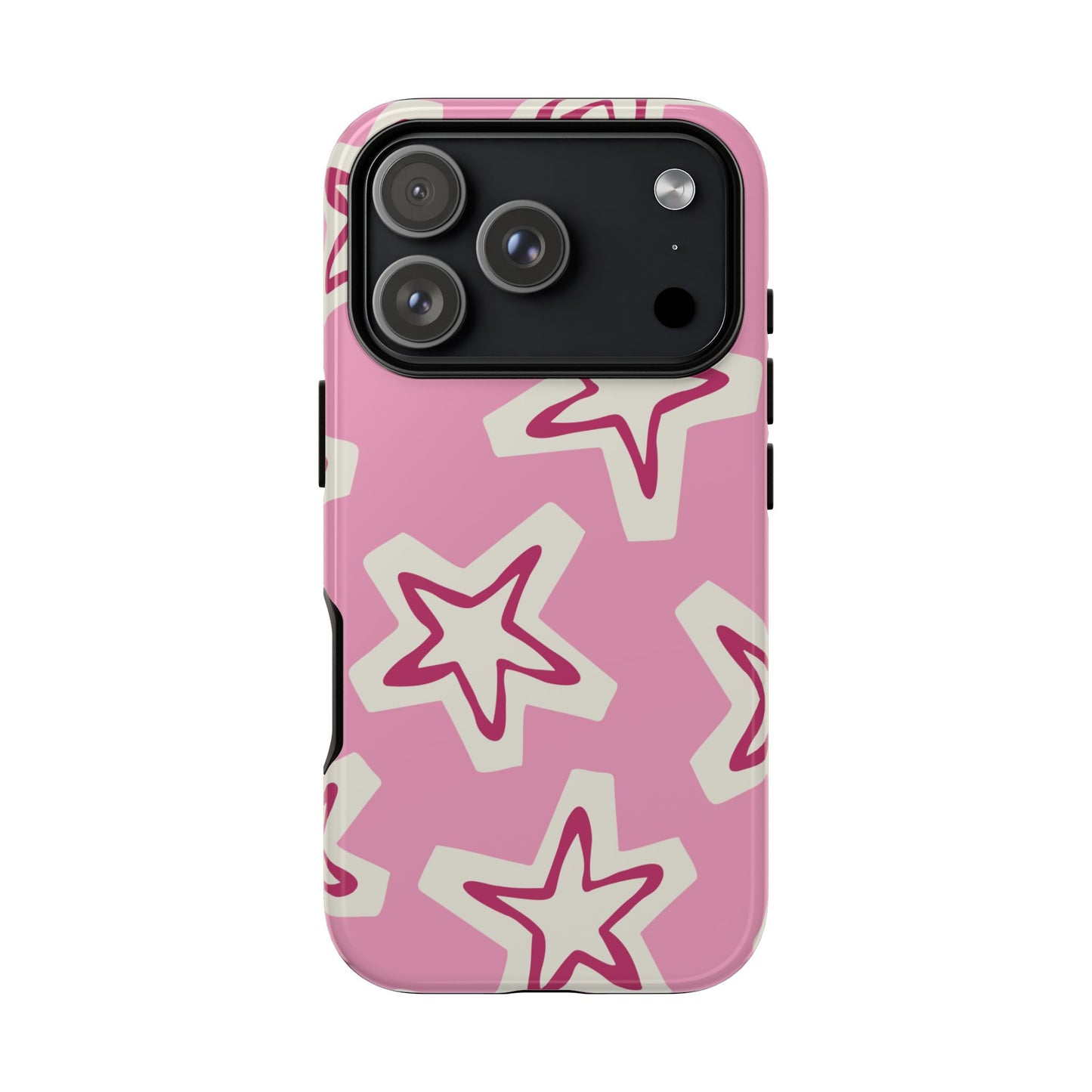 Starry Pink Phone Case | Tough Cases for Trendy Protection, Cute Gift, Fun Design, Holiday Match, Everyday Use