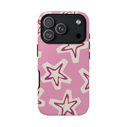 Starry Pink Phone Case | Tough Cases for Trendy Protection, Cute Gift, Fun Design, Holiday Match, Everyday Use