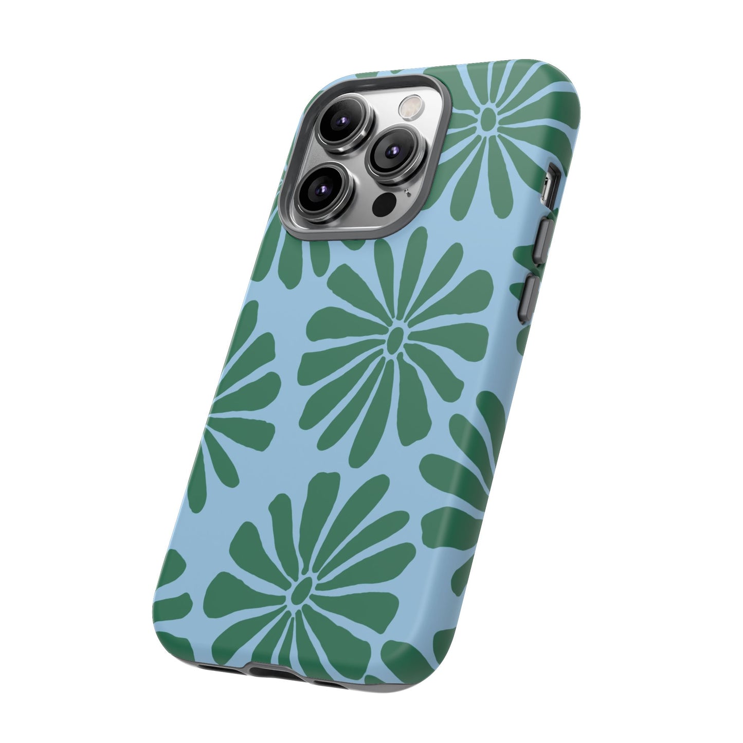 Stylish iPhone Case, Floral Phone Cover, Tough Phone Cases, Green Daisy Design, Unique Gift for Her, Spring Accessories
