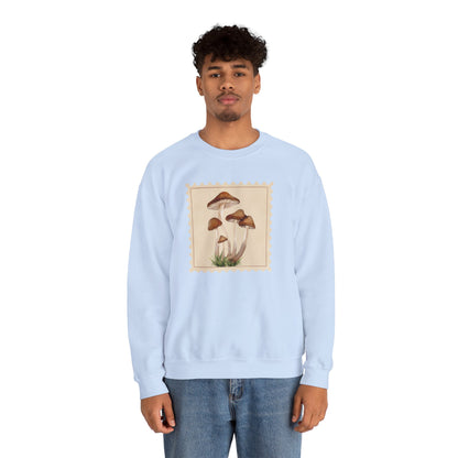 Mushroom Vibes Unisex Crewneck Sweatshirt - Cozy Fashion, Nature Lover Gift, Fall Outfit, Eco-Friendly Style, Perfect for Autumn, Artsy Sweatshirts, Premium, Nature-inspired Crewnecks
