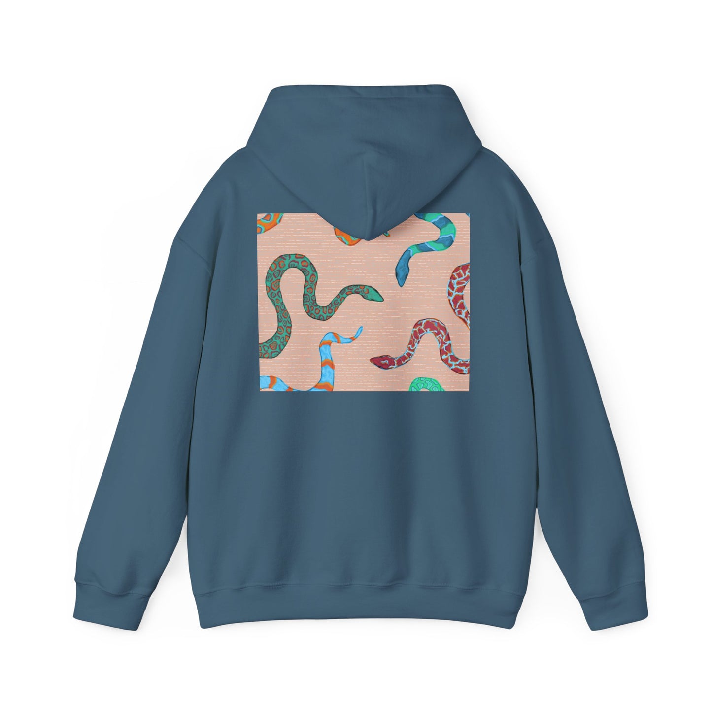 Vibrant Unisex Hoodie with Zen Frog and Snake Design, Cool Gift for Nature Lovers, Casual Wear for All Occasions, Gift for Her, Cool Hoodies