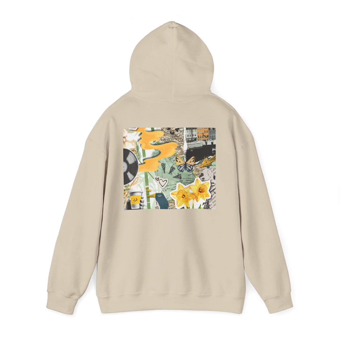 Lotus Flower Unisex Hoodie: Cozy Sweatshirt, Gift for Yoga Lovers, Meditation Apparel, Casual Streetwear, Nature-Inspired Wear, Artsy Collage, Cool Crewnecks