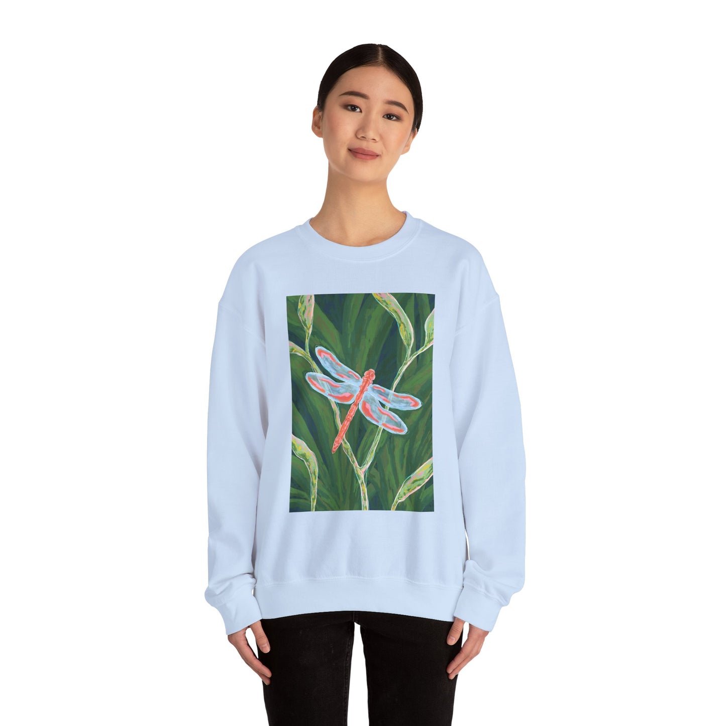 Dragonfly Artwork Sweatshirt, Cozy Graphic Crewneck, Nature-Inspired Gift, Casual Fashion, Unisex Fall Layering