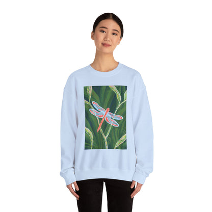 Dragonfly Artwork Sweatshirt, Cozy Graphic Crewneck, Nature-Inspired Gift, Casual Fashion, Unisex Fall Layering