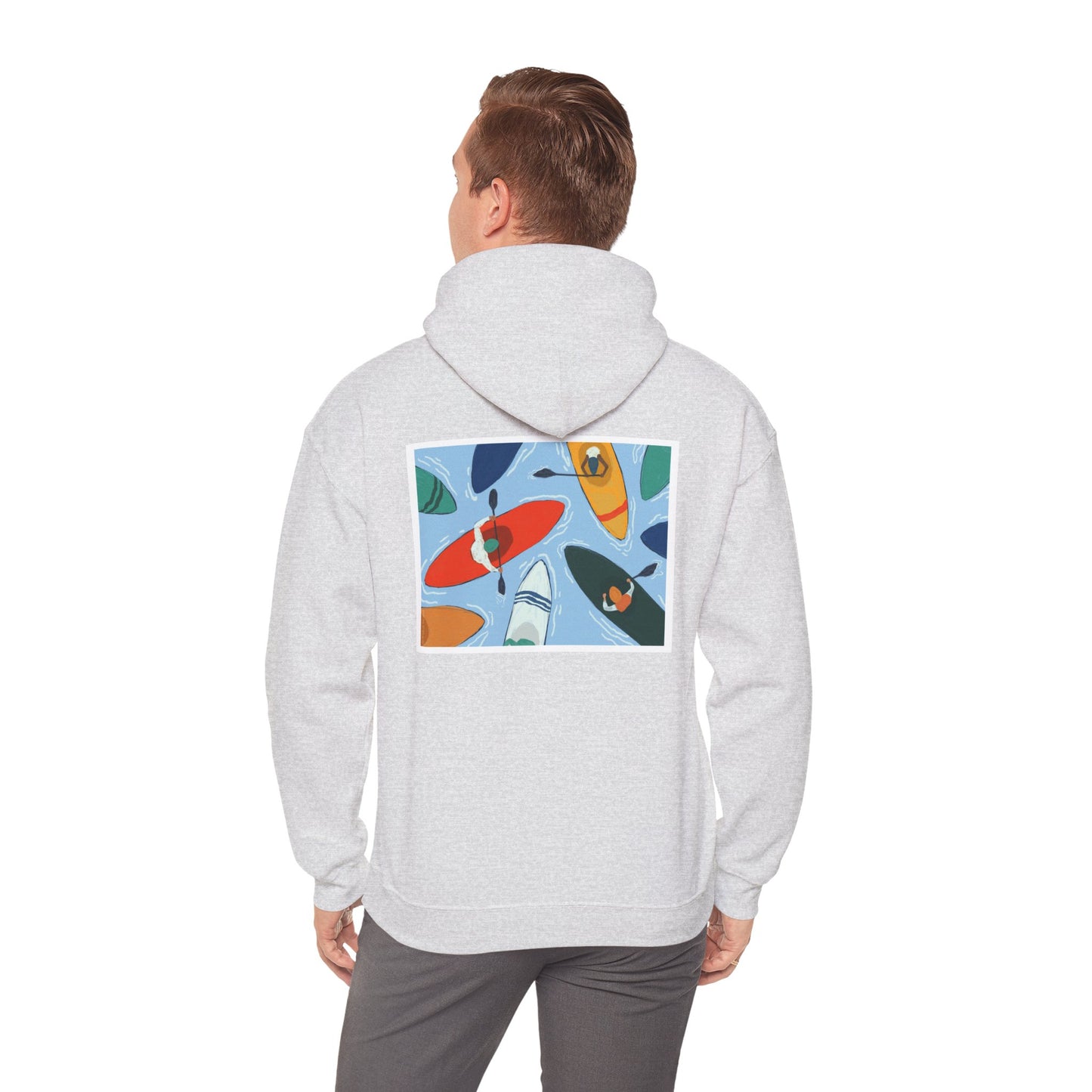 Serene Adventure Hoodie with Lotus Design, Eco-Friendly Sweatshirt for Outdoors, Yoga, Surfing, Beach Days, Mindfulness, Gift for Her, Gift for Him, Kayak Sweatshirt, Outdoor Designs