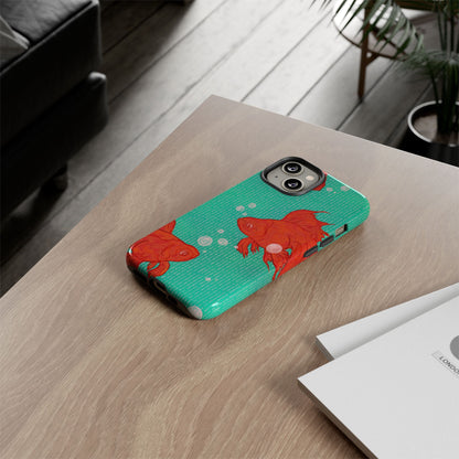 Vibrant Goldfish Phone Case, Colorful iPhone Cover, Ocean Vibe Accessory, Unique Gift for Fish Lovers, Cute Phone Cases