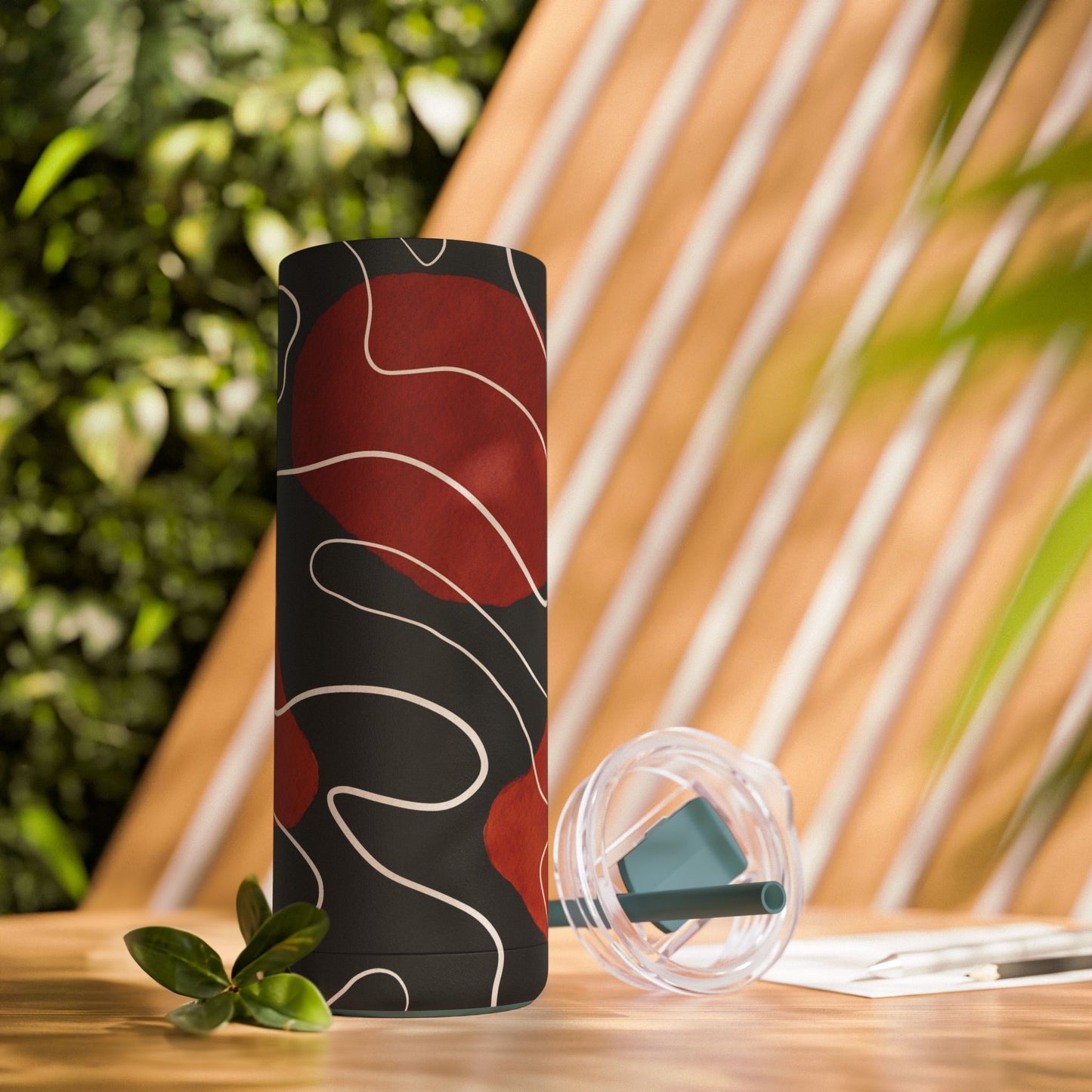 Stylish Matte Tumbler with Abstract Design, Perfect for Gifts, Travel, Coffee Lovers, Home Decor, and Reusable Drinkware