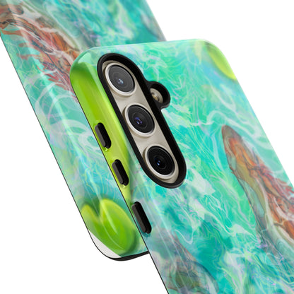 Watercolor Phone Case, Nature Lover Gift, Tough Phone Cover, Phone Accessory, Unique Design for Spring/Summer, Lily Pad, Fish Pond
