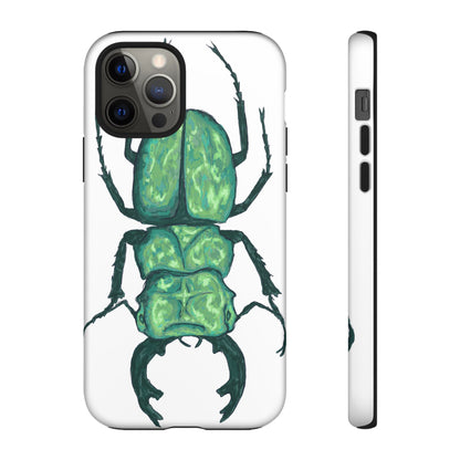 Green Beetle Phone Case - Tough Cases, Insect Lover Gift, Nature Lover Accessory, Unique Phone Cover, Eco-Friendly Design