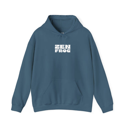 Zen Frog Octopus Unisex Heavy Blend Hooded Sweatshirt, Cozy Graphic Hoodie, Gift for Ocean Lovers, Unique Casual Wear, Relaxed Style