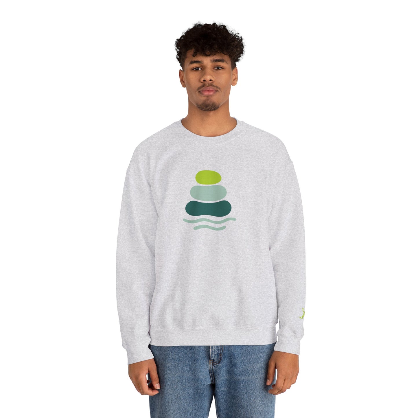 Serene Stones Unisex Crewneck Sweatshirt, Cozy Sweatshirt, Relaxation Apparel, Casual Wear, Mindfulness Gift