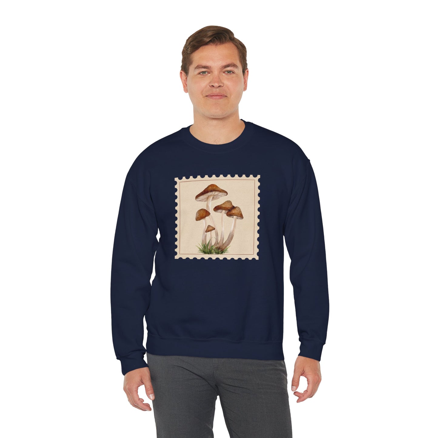 Mushroom Vibes Unisex Crewneck Sweatshirt - Cozy Fashion, Nature Lover Gift, Fall Outfit, Eco-Friendly Style, Perfect for Autumn, Artsy Sweatshirts, Premium, Nature-inspired Crewnecks