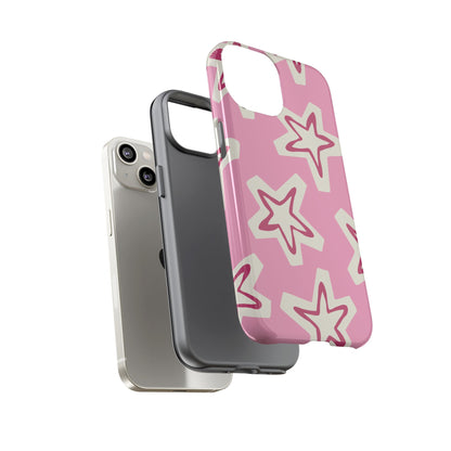 Starry Pink Phone Case | Tough Cases for Trendy Protection, Cute Gift, Fun Design, Holiday Match, Everyday Use
