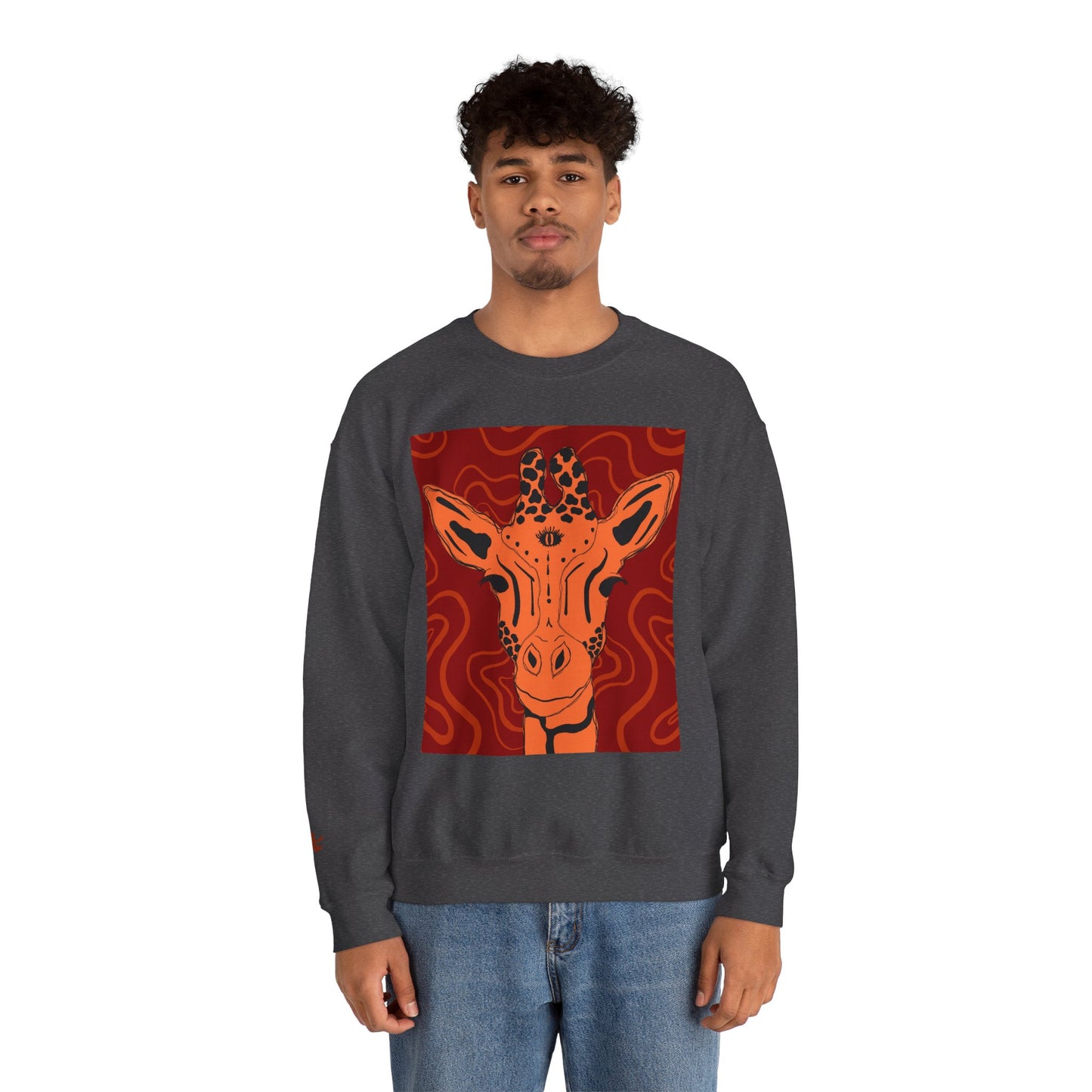 Giraffe Art Crewneck Sweatshirt, Cozy Giraffe Sweatshirt, Animal Lover Gift, Unique Sweatshirt for Friends, Cute Animal Apparel