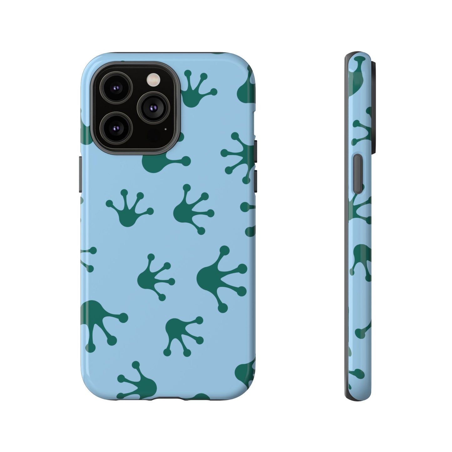Frog Pattern Phone Case, Tough Cases for Nature Lovers, Unique Gift for Kids, Eco-Friendly Accessories, Stylish Cell Phone Cover, Cute Frog Print Pattern, Artsy Phone Cases