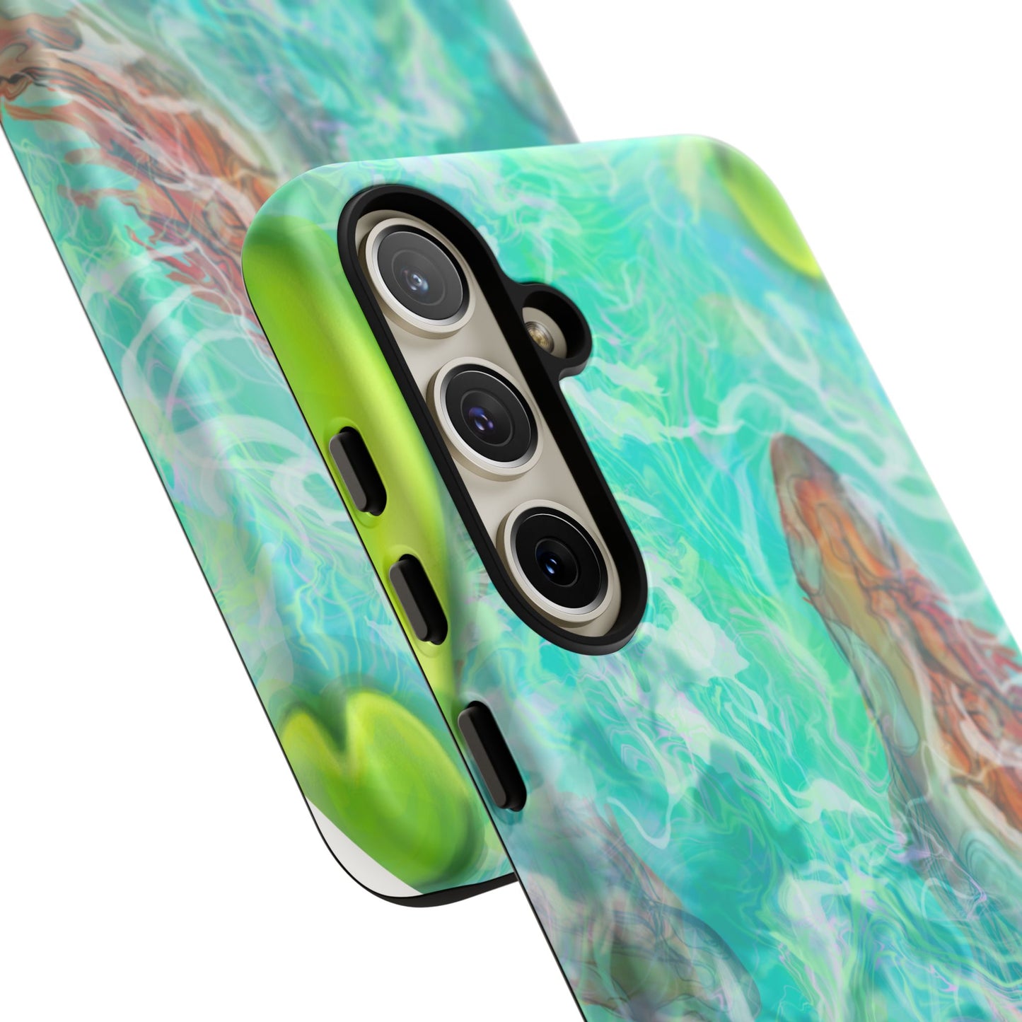 Watercolor Phone Case, Nature Lover Gift, Tough Phone Cover, Phone Accessory, Unique Design for Spring/Summer, Lily Pad, Fish Pond