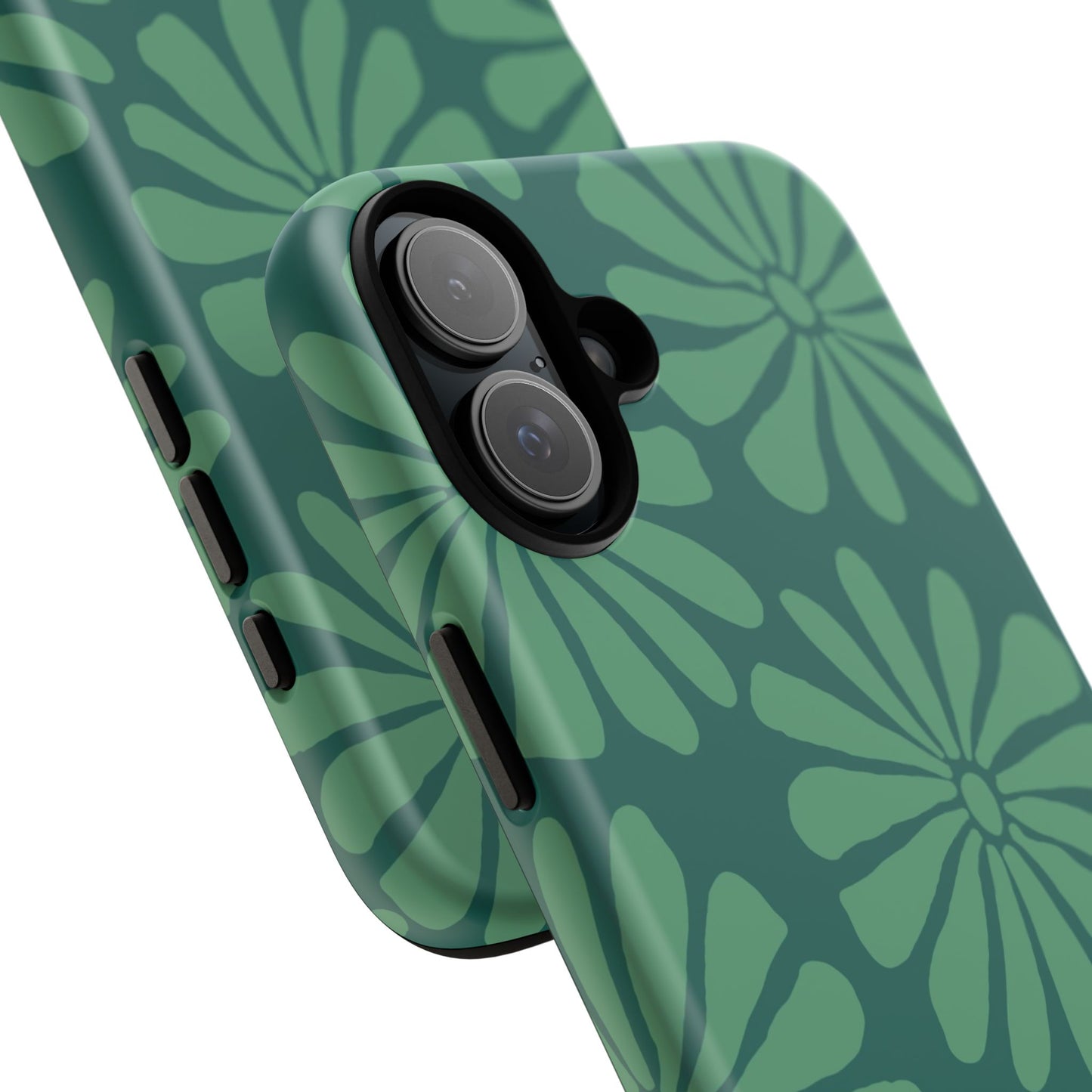 Stylish iPhone Case, Floral Phone Cover, Tough Phone Cases, Green Daisy Design, Unique Gift for Her, Spring Accessories